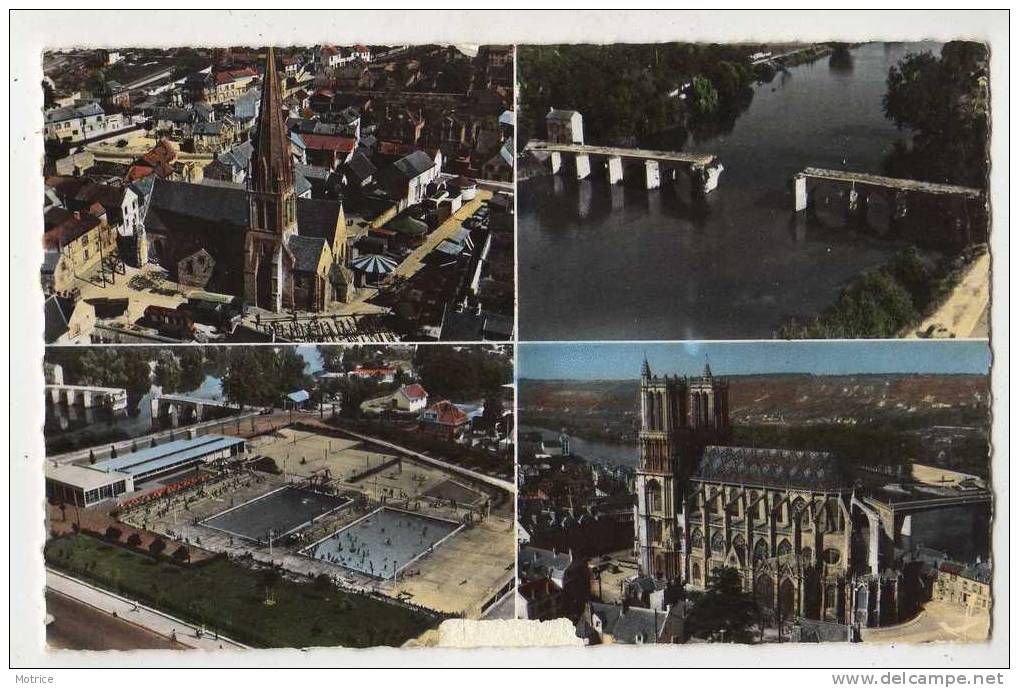LIMAY ET ENVIRONS     -      Multivues De La Ville;l'Eglise,le Vieux Pont,la Piscine,la Cathédrale De Mantes. - Limay