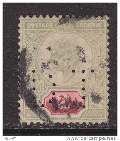 Great Britain 130  PERFIN  (o)  WMK. IMPERIAL CROWN  1902-11 Issue - Perfins