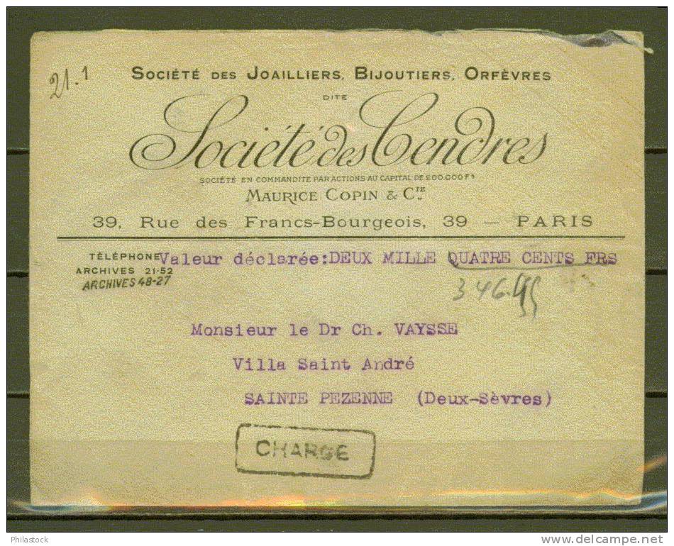 FRANCE N° 121, 139 & 177 S/Lettre Chargée Entiére - Briefe U. Dokumente