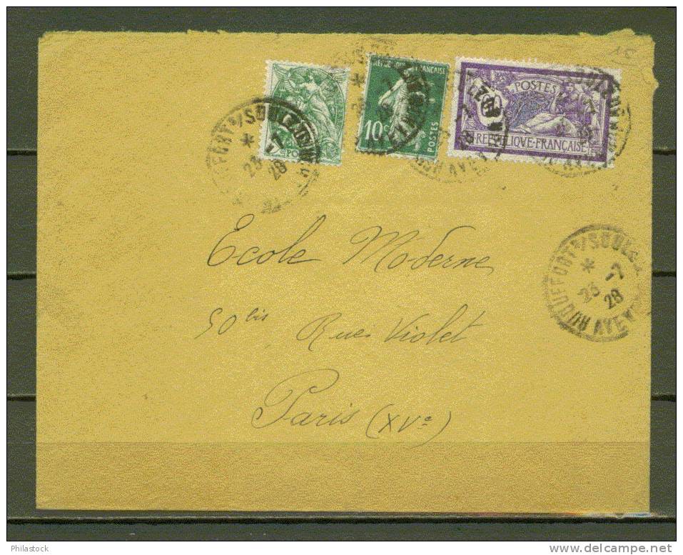 FRANCE N° 111, 144 & 159 S/Lettre Entiére Cachet Arrivée Verso - Lettres & Documents