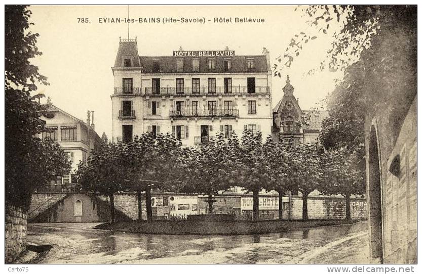 Hotel Bellevue Evian Les Bains - Publicité Bâteaux Compagnie Générale Transatlantique - Hotels & Restaurants