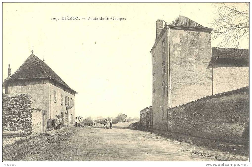 RARE CARTE POSTALE    DIEMOZ     ROUTE DE SAINT GEORGES - Diémoz