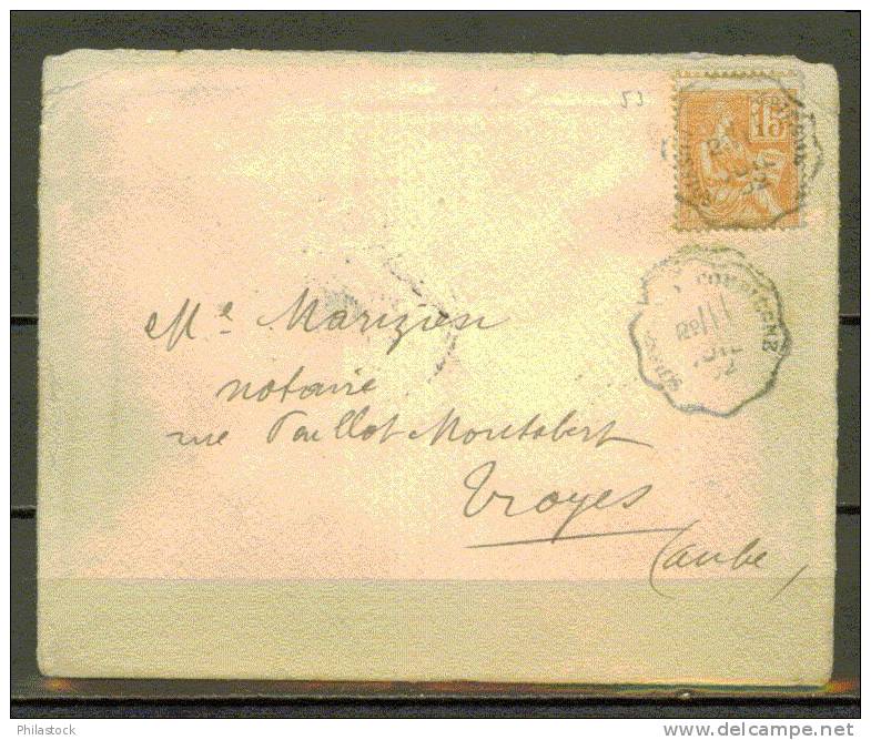 FRANCE N° 116 Obl. S/Lettre Entiére Ambulant Soisson/Compiégne - Covers & Documents