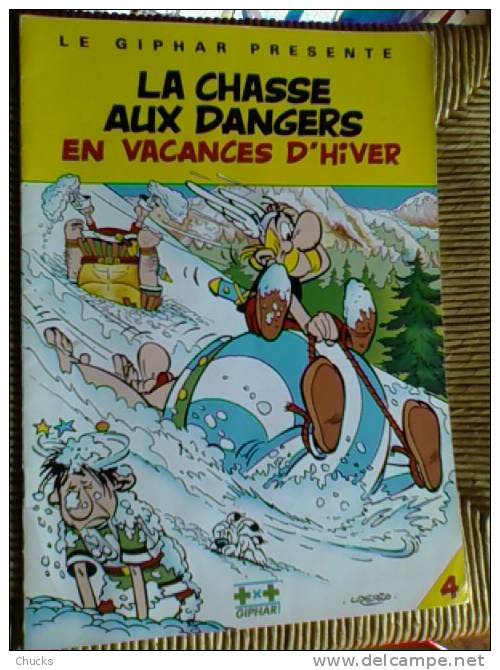 Asterix La Chasse Aux Dangers En Vacances D’hiver N° 4, BD Publicitaire Brochée Giphar - Astérix