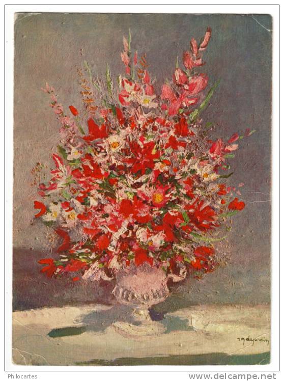 BUVARD - Vase De Fleurs  Signé R.M. Dujardin - F