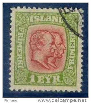 PIA - ISLANDA - 1913-18 : Federico VIII E Cristiano IX - (Yv 75) - Gebraucht