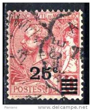 PIA - MONACO - 1922 : Principe Alberto I - Francobollo Precedente Soprastampato - (Yv  52) - Used Stamps