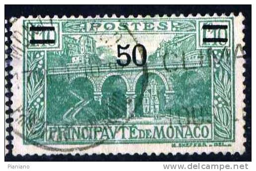 PIA - MONACO - 1926-31 : Francobollo Precedente Soprastampato - (Yv  107) - Oblitérés