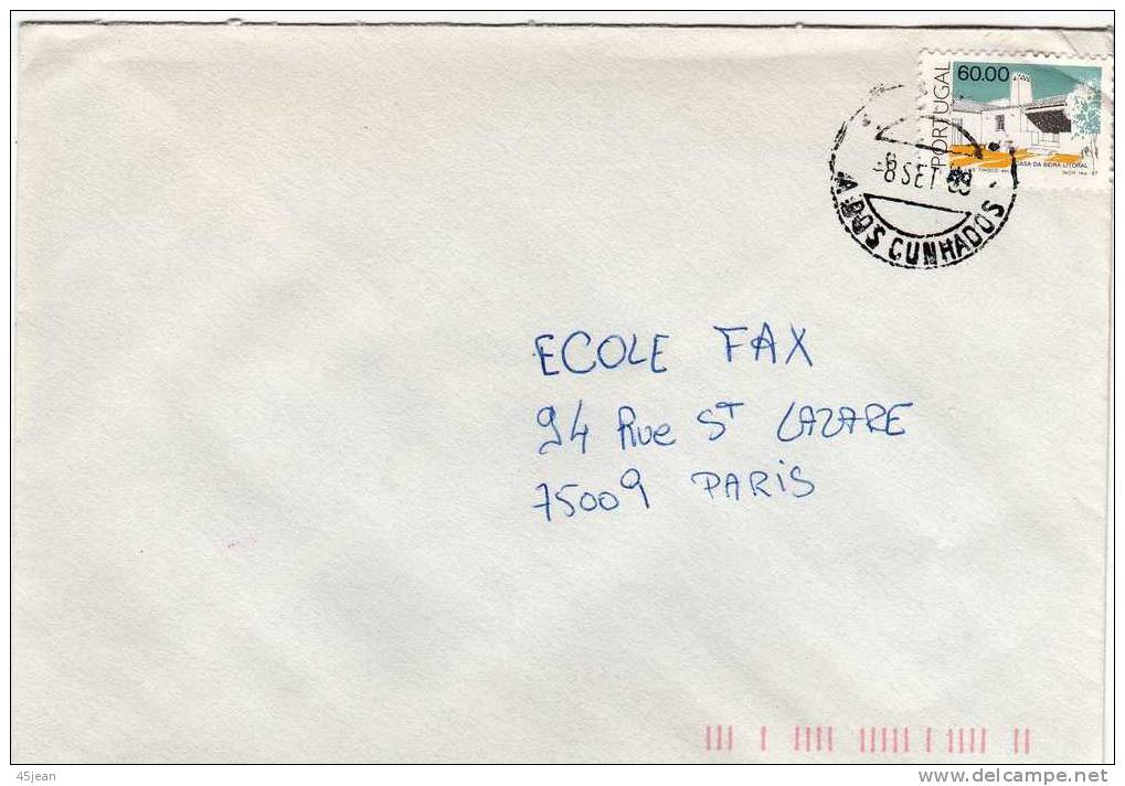 Portugal: Lettre Vers La France Avec Timbre "Casa Da Beira" - Used Stamps