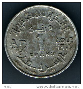 1 Franc Maroc 1370 Alu (1951) Ttb+ - Marruecos