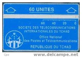 # TCHAD 2 Societe Des Telecommunications  Internationales Du Tchad (bleu) 60 L&g   TBE - Tschad