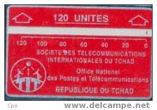 # TCHAD 3 Societe Des Telecommunications  Internationales Du Tchad (rouge) 120 L&g  TBE - Tsjaad