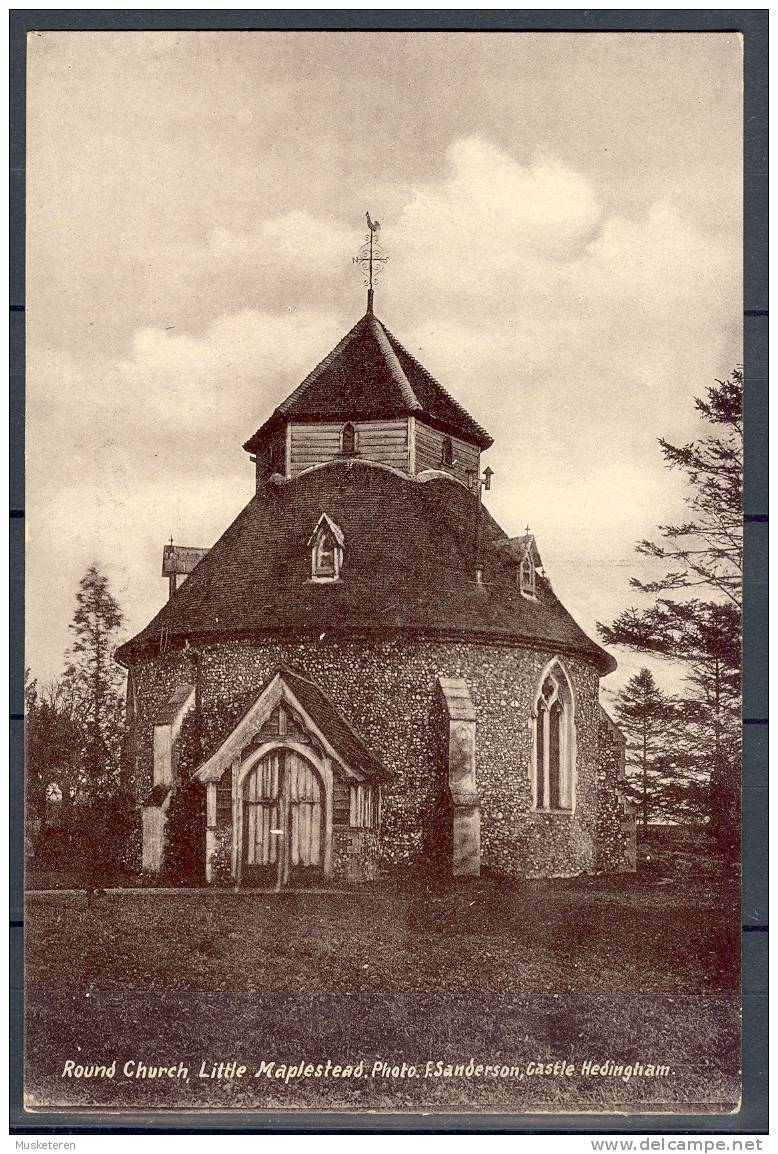 United Kingdom Essex Round Church Lt. Maplested Hedingham Real Photo Postcard Postkarte Cartolina Postale - Andere & Zonder Classificatie