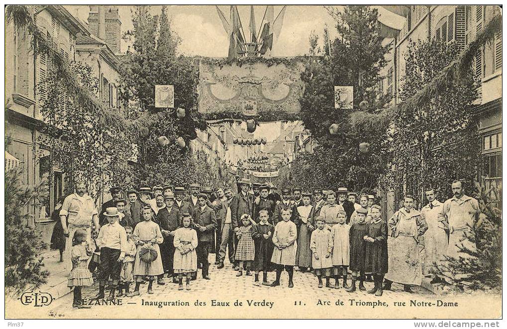 SEZANNE  - Inauguration Des Eaux De Verdey - Arc De Triomphe - Circulé 1907, Parfait état - Sezanne