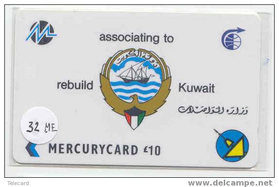 GPT (31 MERA) Magnetic/Mercurycard/Rebuild Kuwait/National Coat Of Arms With Mast In Front Of Dhows Sail - Kuwait