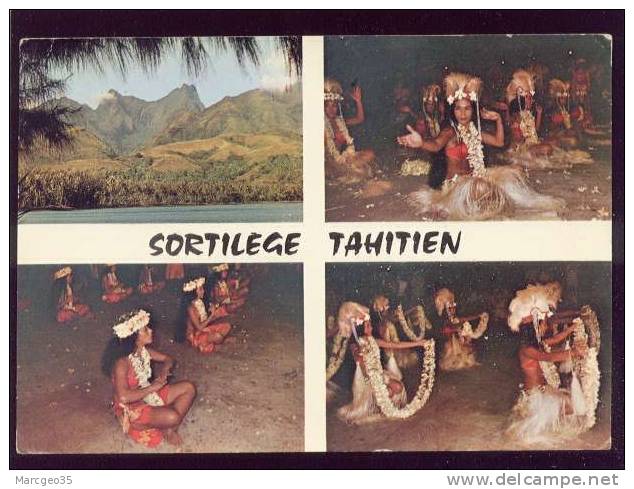 Tahiti Multivue Sortilège Tahitien Extrait Du Film édit.veronese Animée Belle Cpsm - Polynésie Française