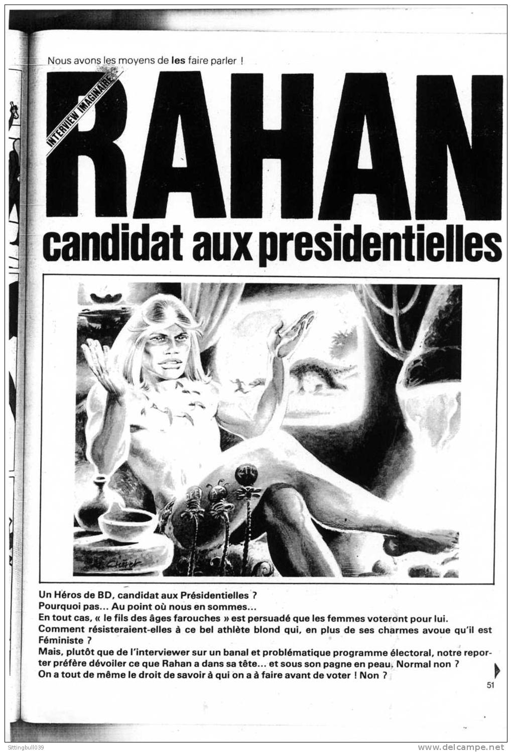 RAHAN. CANDIDAT AUX PRESIDENTIELLES DANS LE MENSUEL VIRUS N° 2 DE JANVIER 1981. RARE ! - Rahan