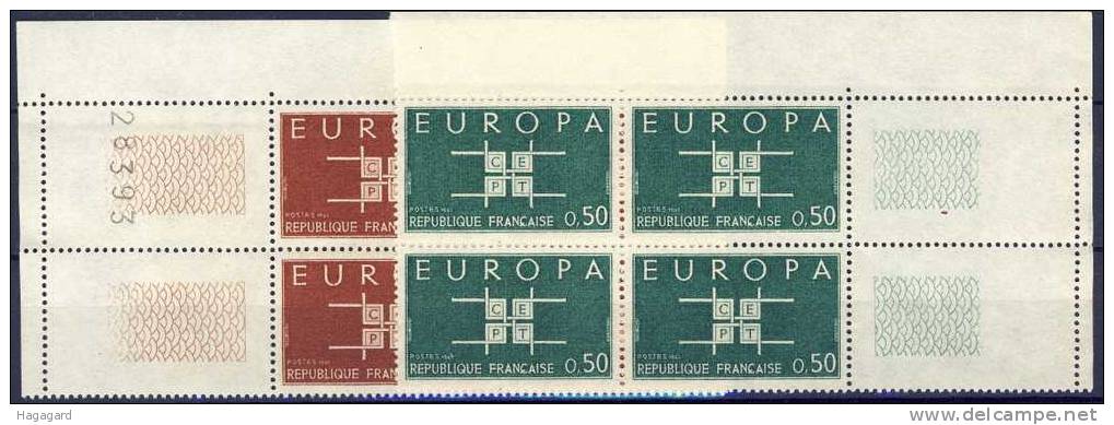 #France 1963.  EUROPA/CEPT. Michel 1450-51 In Blocks Of 4.  MNH (**) - 1963