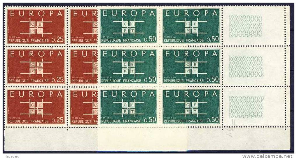 #France 1963.  EUROPA/CEPT. Michel 1450-51 In Blocks Of 6.  MNH (**) - 1963