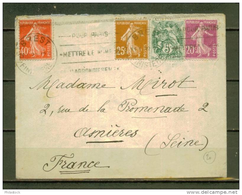 FRANCE N° 111, 190, 194 & 235 Obl. S/Lettre Entiére - Briefe U. Dokumente