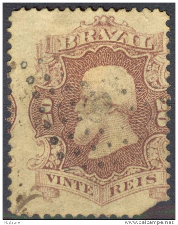 Brazil 1866 Mi. 24a Emperor Pedro II. ERROR Misplaced Print - Usati