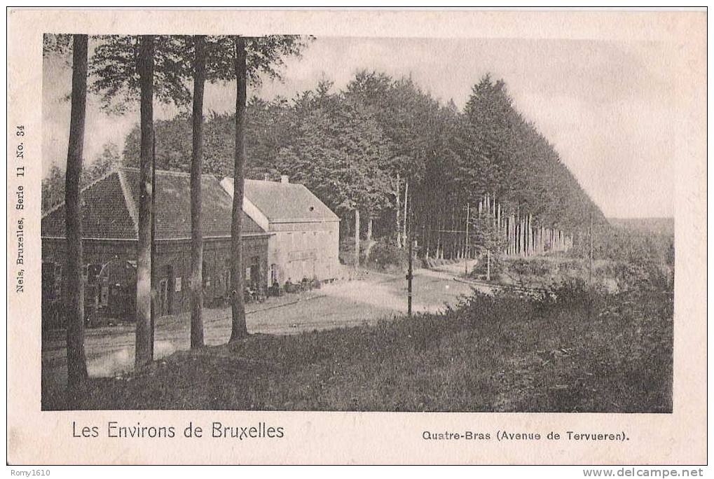Les Environs De Bruxelles - Quatre-Bras  Avenue De Tervueren/ Tervuren. Nels  S.11, N° 34. 1903 - Sint-Pieters-Leeuw