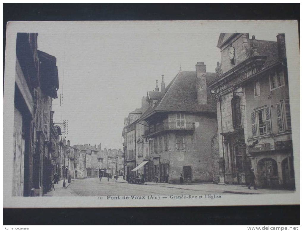 PONT-de-VAUX - Grande-Rue Et L'Eglise - Animation - Non Voyagée - Pont-de-Vaux