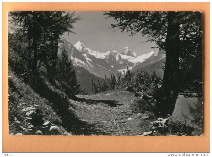 F161 Val Anniviers, Paysage à St Luc. Gabelhorn,Mt Durand,Cervin. Cachet St Luc 1949 Vers Hermance. - Anniviers