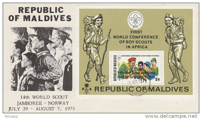 Maldive Islands-1975 14th World Scout Jamboree Mini Sheet FDC - Other & Unclassified