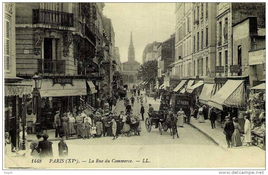 D75 - PARIS  (XVe)  La Rue Du Commerce - (Belle Animation) - Distrito: 15