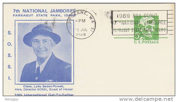 USA-1969 7thnational Jamboree Lady Baden Powell Souvenir Post Card - Other & Unclassified