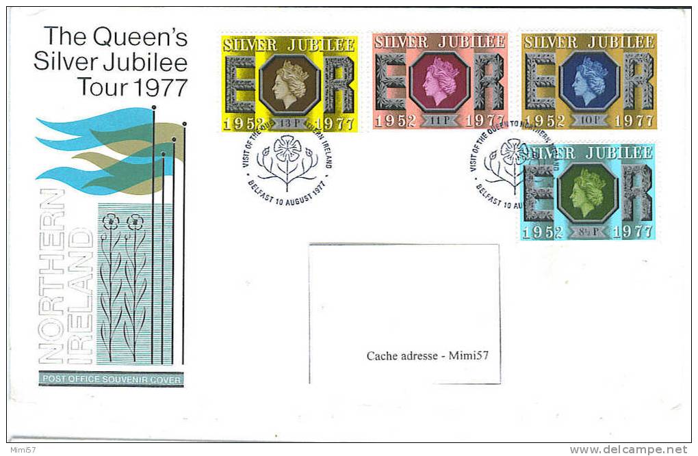 4 Enveloppes The Queen's Silver Jubilée Tour 1977 - 1971-1980 Decimal Issues