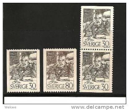 Sch Mi.Nr. 455-56C+D-D/,  - SCHWEDEN - A. Zorn, Maler Etc. 1960** - Ungebraucht