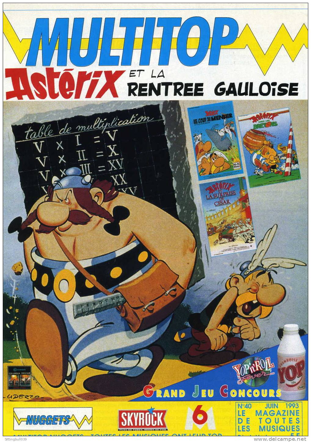 ASTERIX ET LA RENTREE GAULOISE DANS LE MAGAZINE MULTITOP N° 40. LE MAGAZINE DE TOUTES LES MUSIQUES. JUIN 1993. - Asterix