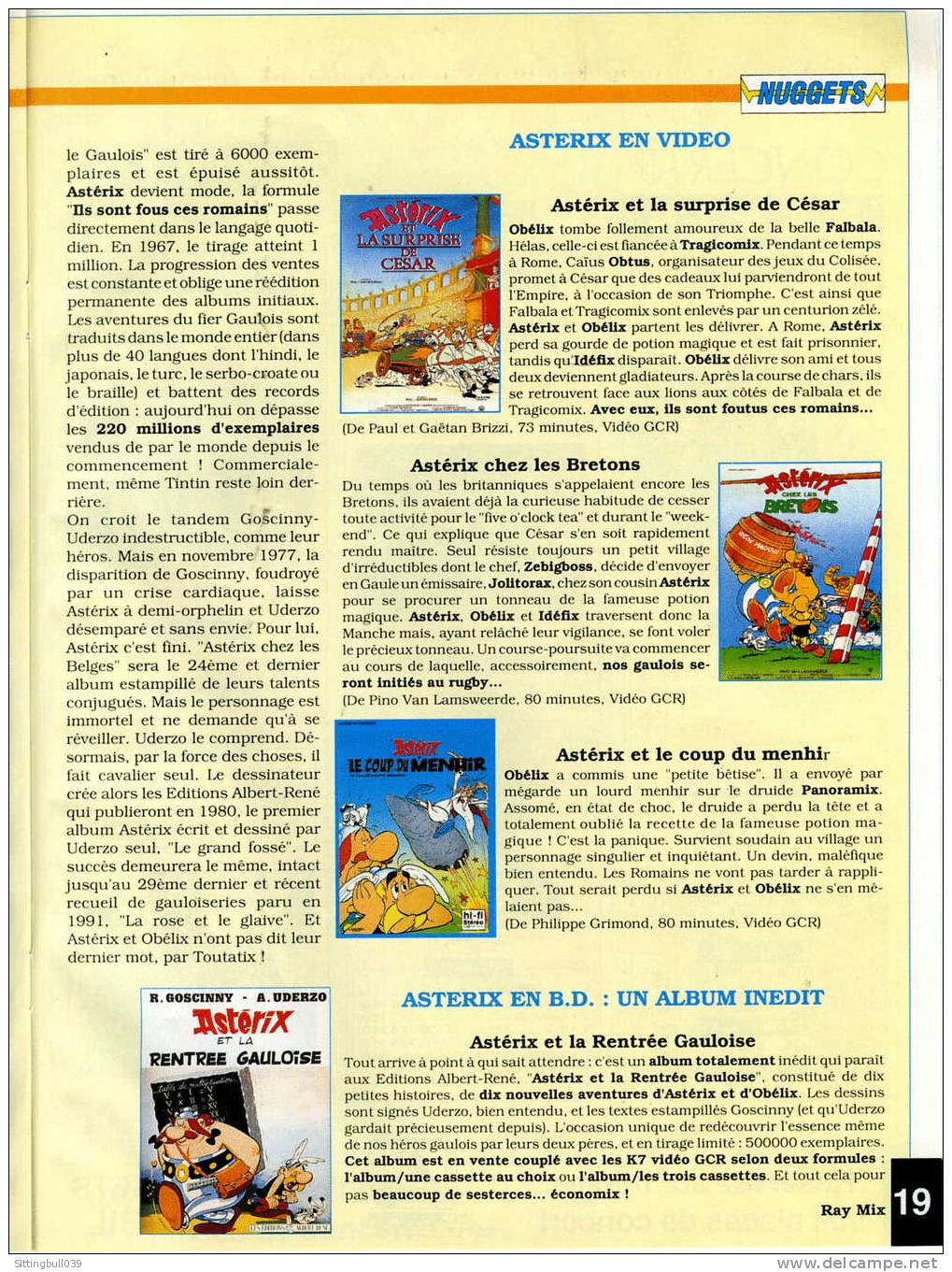 ASTERIX ET LA RENTREE GAULOISE DANS LE MAGAZINE MULTITOP N° 40. LE MAGAZINE DE TOUTES LES MUSIQUES. JUIN 1993. - Asterix