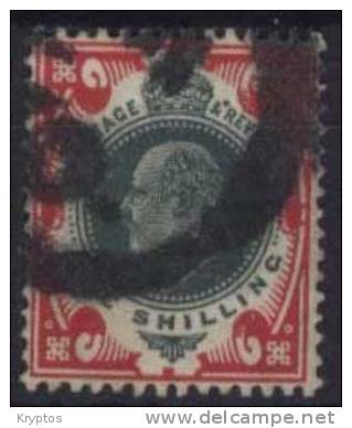 Great Britain - 1902-11 - King Edward VII - 1 Shilling Red & Green - Oblitérés