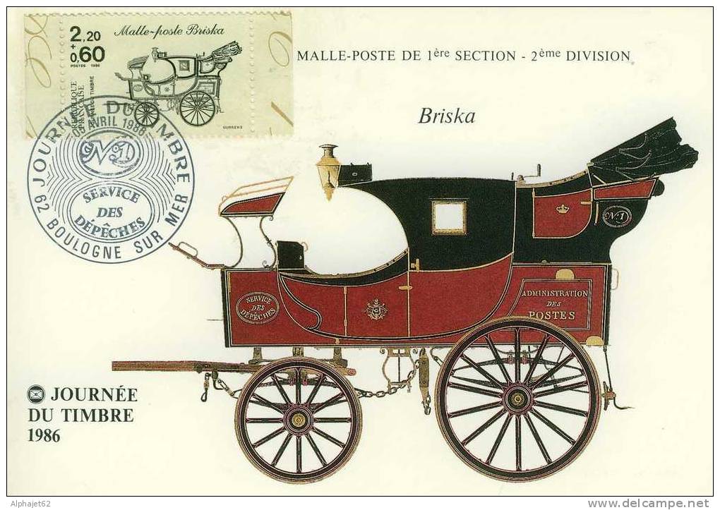 Malle-poste "Briska" - CARTE MAXIMUM - FRANCE - Courrier - Kutschen