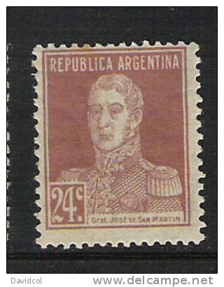 M895.-.ARGENTINIEN / ARGENTINA.- 1923.- MICHEL  # : 277 , MH - GENERAL SAN MARTIN - Neufs