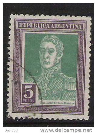 M918.-.ARGENTINIEN / ARGENTINA.- 1923.- MICHEL  # : 281 , USED- GENERAL SAN MARTIN - Usados