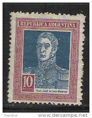 M898.-.ARGENTINIEN / ARGENTINA.- 1923.- MICHEL  # : 282 , MNG- GENERAL SAN MARTIN.CV&euro;:120.00 - Nuovi