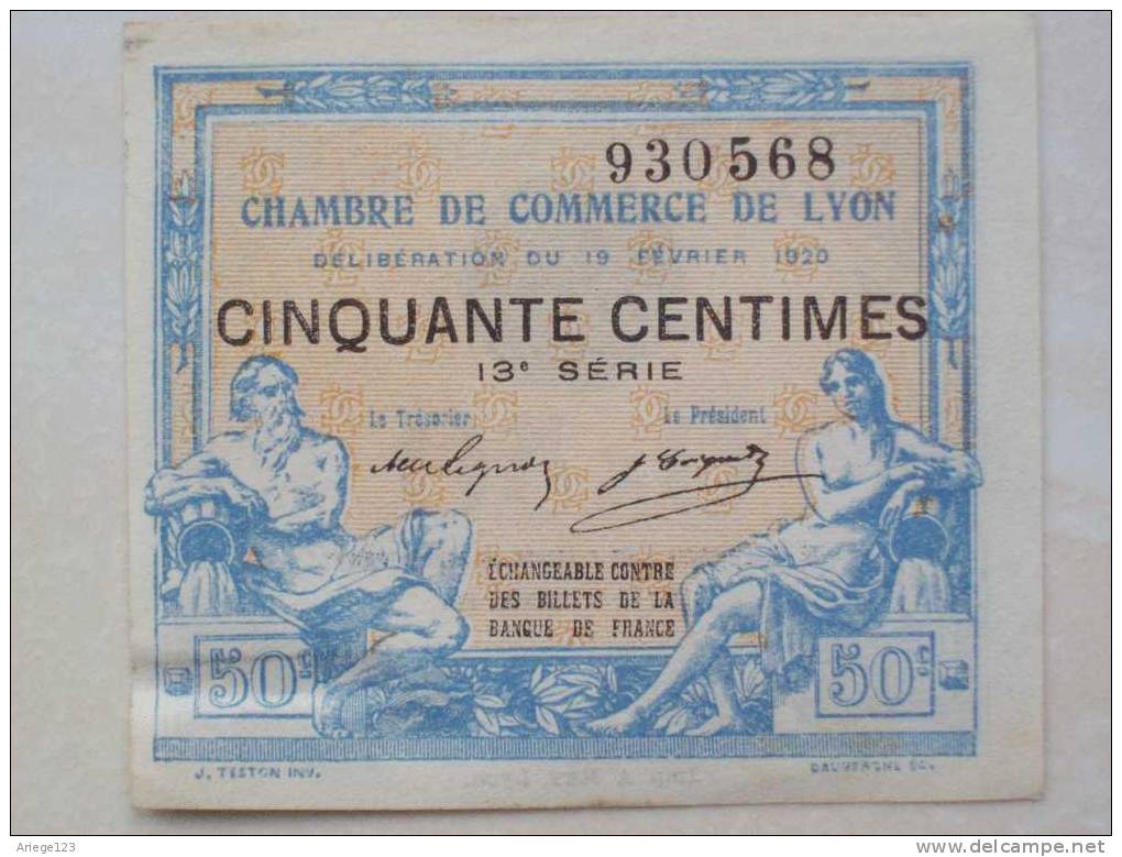 Chambre De Commerce De Lyon Cinquante Centimes - Cámara De Comercio