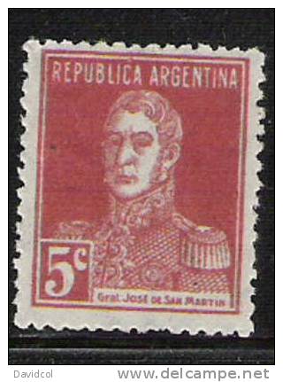 M907.-.ARGENTINIEN / ARGENTINA.- 1924.- MICHEL  # : 289 II    , MNG - GENERAL SAN MARTIN - Ungebraucht