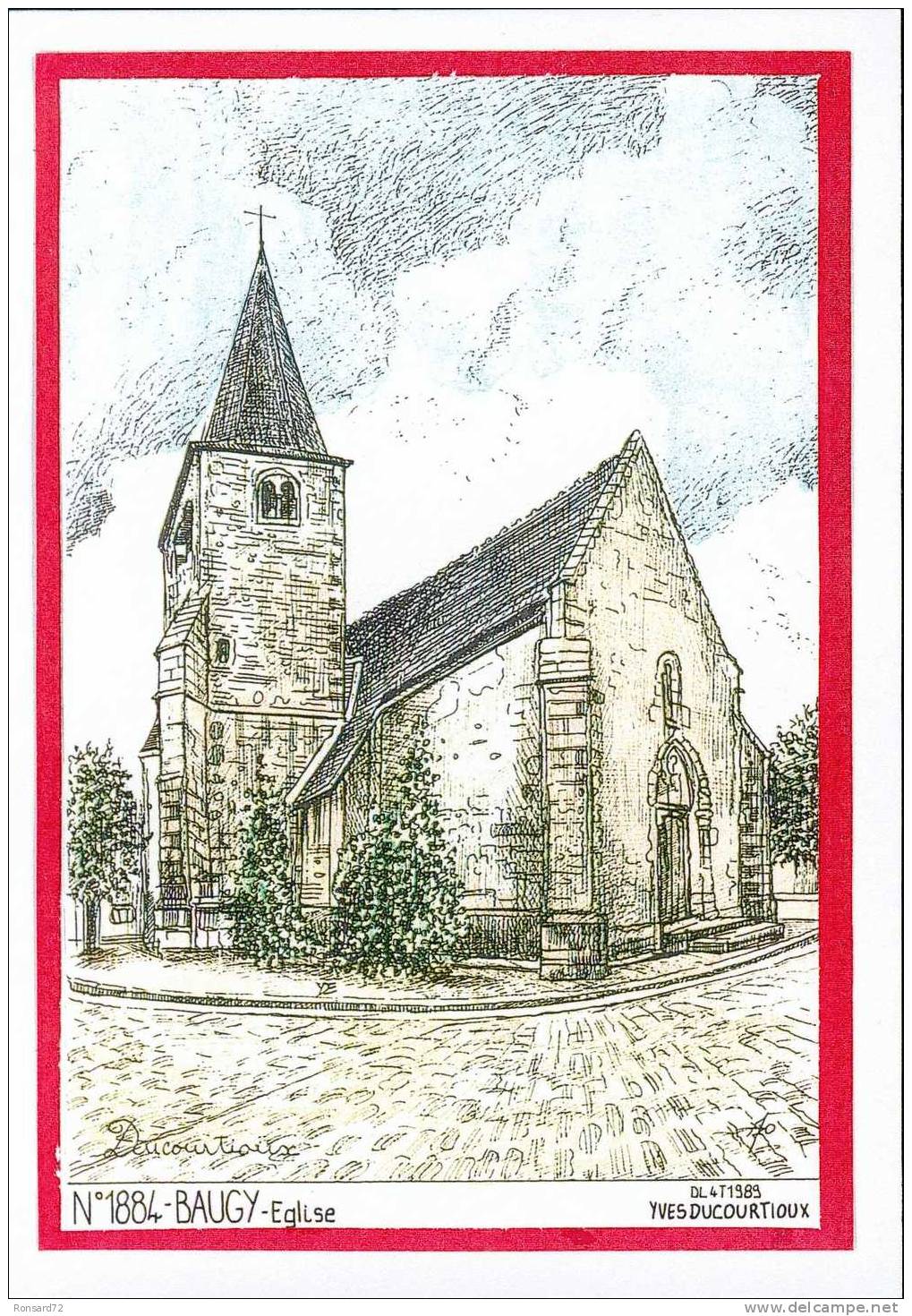 18 BAUGY - Eglise  - Illustration Yves Ducourtioux - Baugy