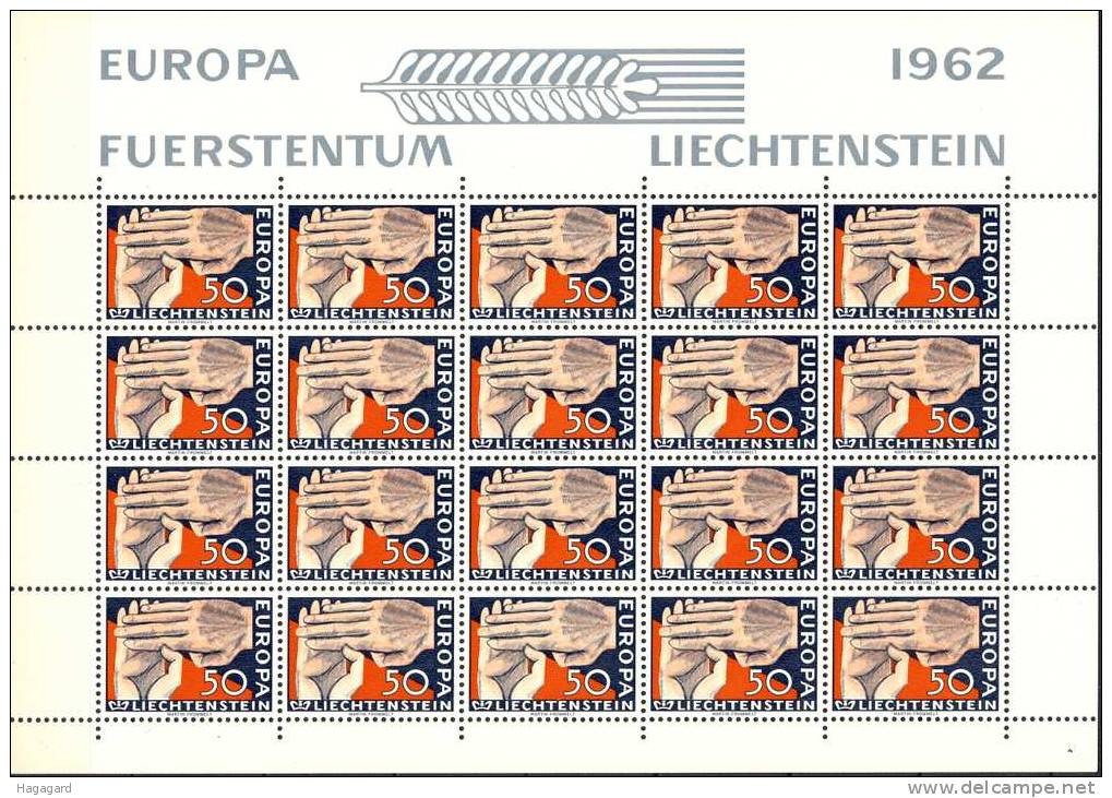 #Liechtenstein. 1962. EUROPA/CEPT. Michel 418. Sheetlet X 20. MNH (**) - 1962