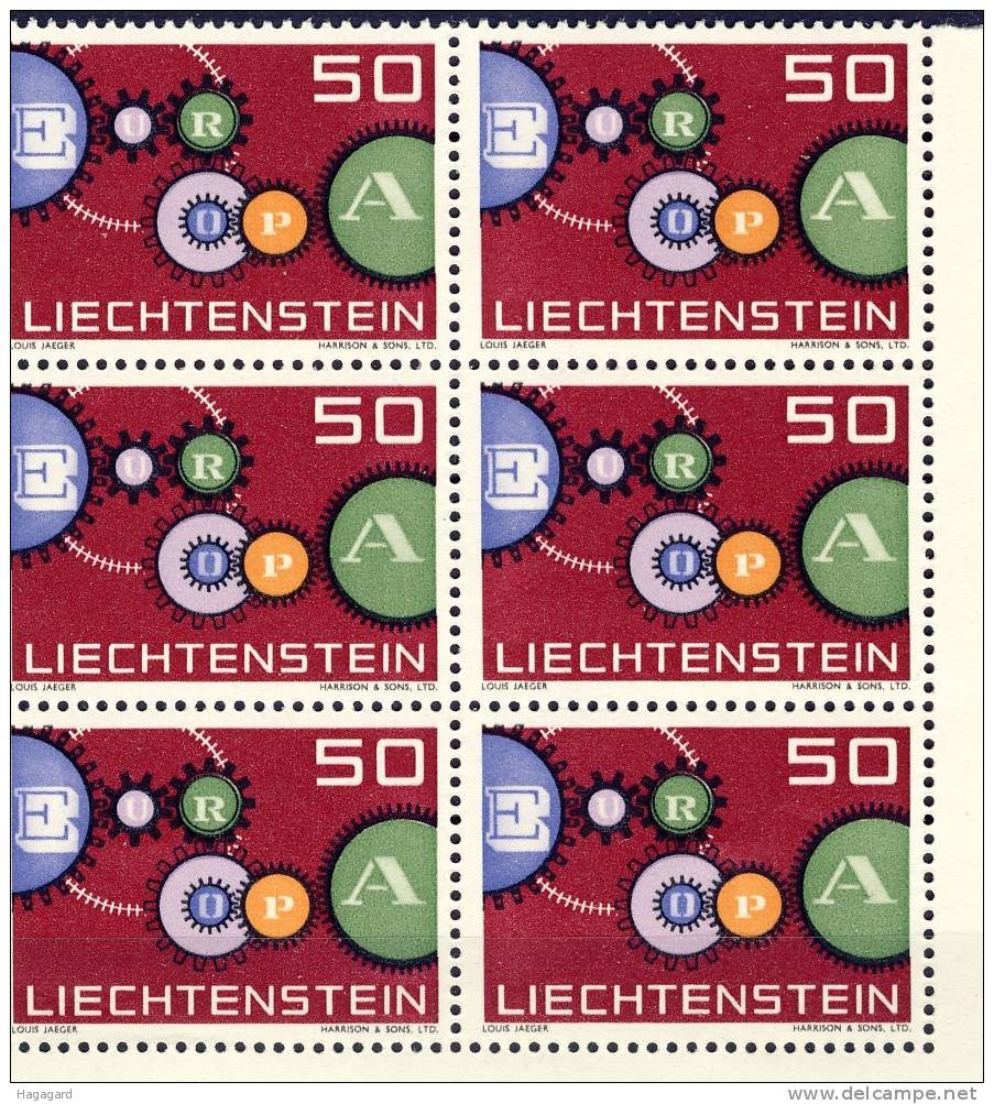 ##Liechtenstein 1961. EUROPA/CEPT. Michel 414 X 6. MNH (**) - 1961