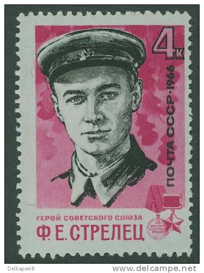 Soviet Unie CCCP Russia 1966 Mi 3216 YT 3097 SG 3296 ** Filpp Streliz (1923-1942) Partisan / Soldier / Hero WO-II - WO2