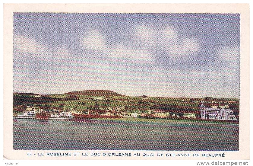 Sainte-Anne-de-Beaupré Québec - Bateaux Boats 1952 - Roseline Duc D'Orléans - Non Circulée - Ste. Anne De Beaupré