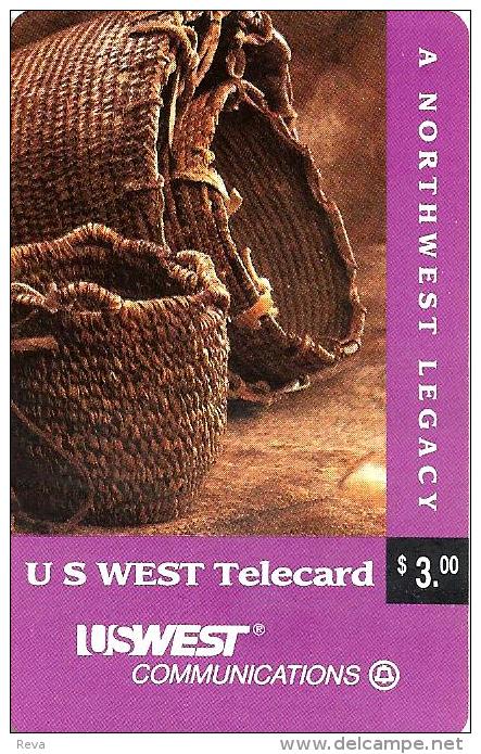 UNITED STATES USA  $3 INDIAN BASKETS ARTEFACT CHIP  ISSUED 1994  READ DESCRIPTION !! - Cartes à Puce