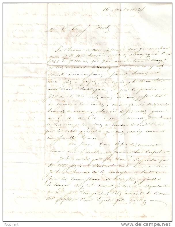 GRANDE-BRETAGNE:1842:Préc Urseur  ? Vers LIEGE.Voir Oblitérations. - ...-1840 Vorläufer