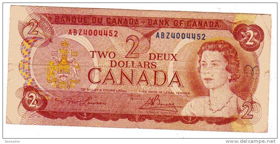 BILLET CANADA - P.86a - 1974 - 2 DOLLARS - ELIZABETH II - Canada